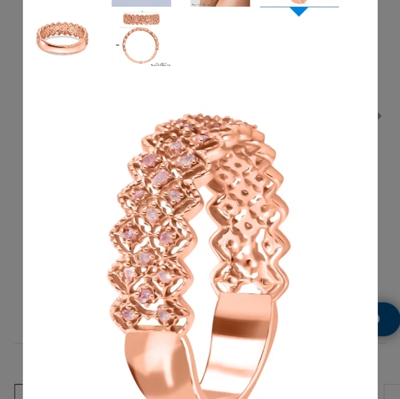 NATURAL PINK DIAMOND RING IN ROSEGOLD. - Picture 2 of 8